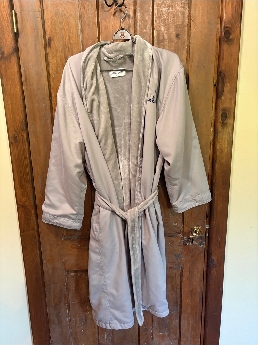 Fully Lined Plush Gray Bathrobe 2x but runs small L Xl 1x